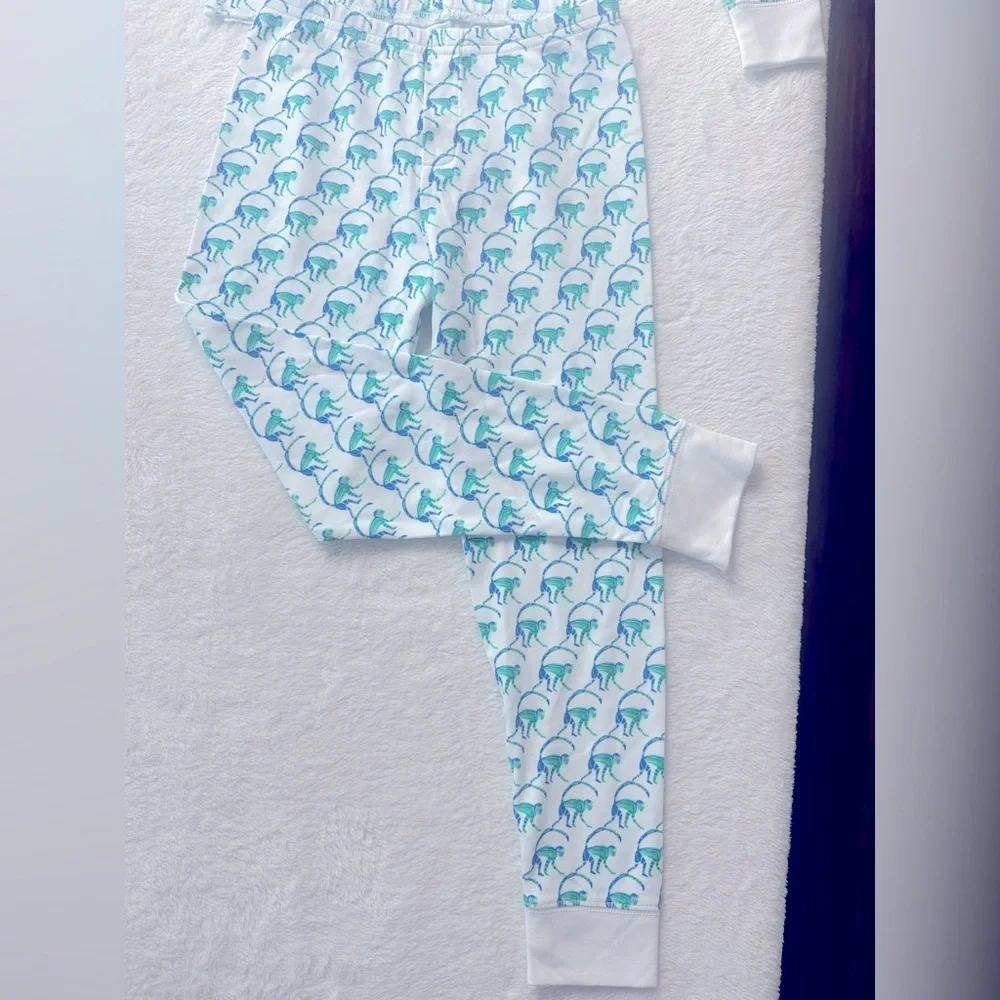 Kids Dinosaur Pajamas - Blue and White